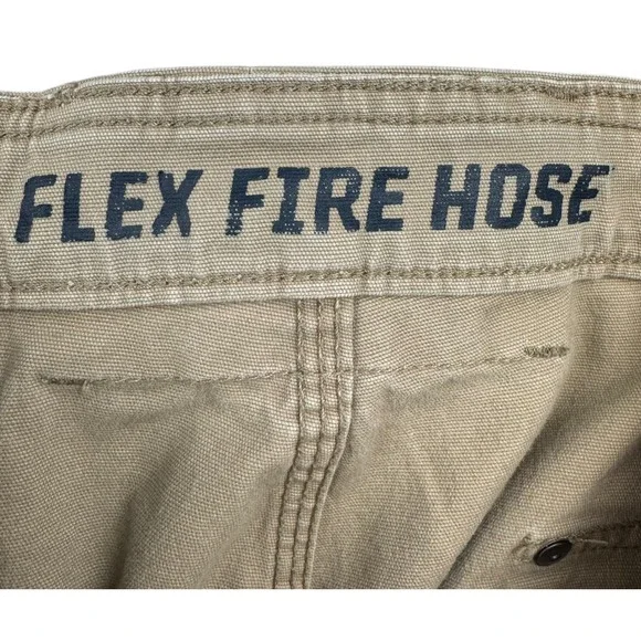 Duluth Trading Co Pants Mens 42x30 Flex Fire Hose Cargo Khaki Tan Work Utility - Picture 7 of 12